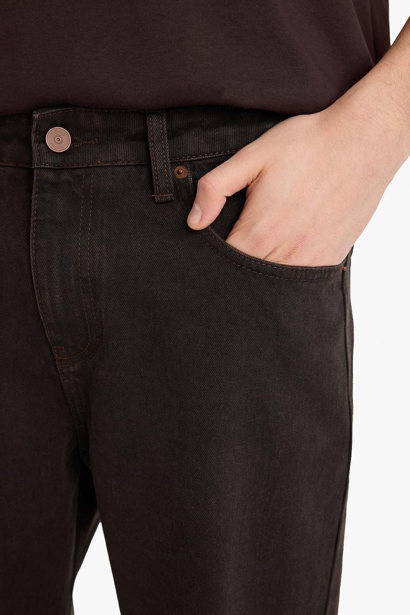DeFacto Brown Man Straight Fit Trousers Casual - Image 3
